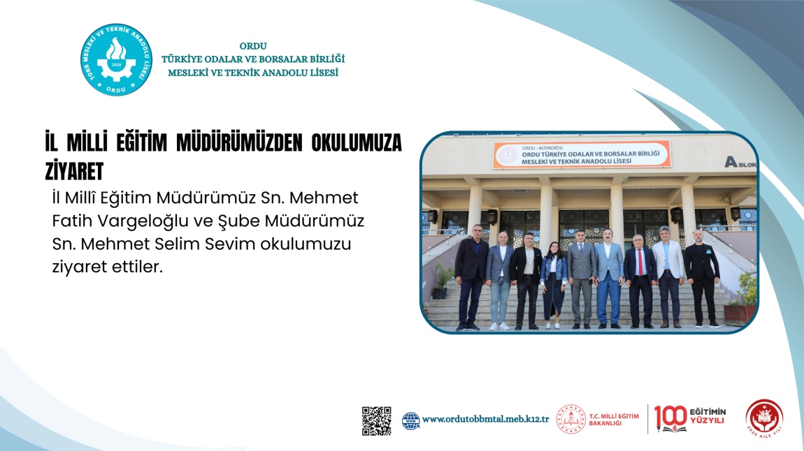 İl milli eğitim müdürümüzden okulumuza ziyaret